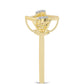 Goldplattierter Silberring mit Cognac-Diamant und weißem Topas