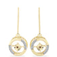 Goldplattierte Silberohrringe mit Cognac-Diamant und weißem Topas