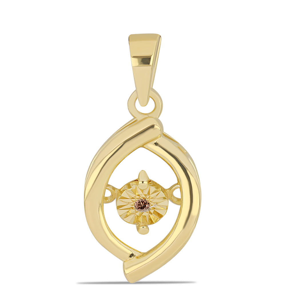 Goldplattierter Silberanhänger mit Cognac-Diamant 1 
