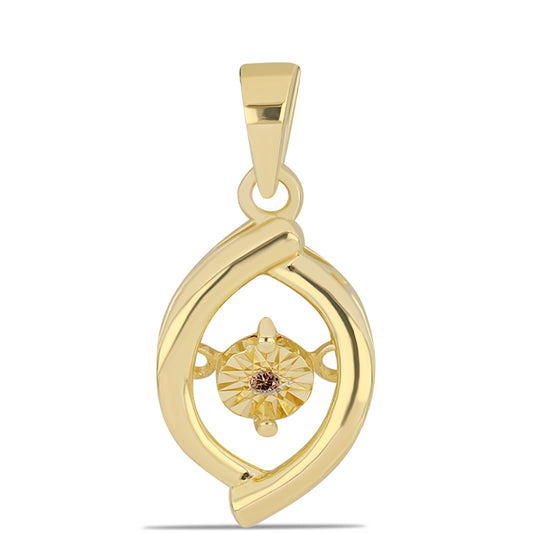 Goldplattierter Silberanhänger mit Cognac-Diamant
