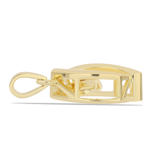 Goldplattierter Silberanhänger mit Cognac-Diamant