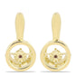 Goldplattierte Silberohrringe mit Cognac-Diamant