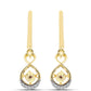 Goldplattierte Silberohrringe mit Cognac-Diamant und weißem Topas