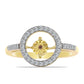 Goldplattierter Silberring mit Cognac-Diamant und weißem Topas