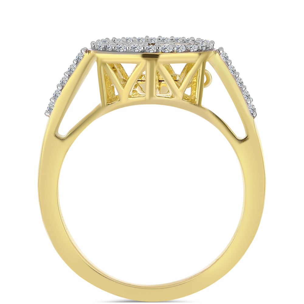 Goldplattierter Silberring mit Cognac-Diamant und weißem Topas 2 