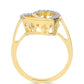 Goldplattierter Silberring mit Cognac-Diamant und weißem Topas