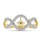 Goldplattierter Silberring mit Cognac-Diamant und weißem Topas