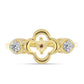 Goldplattierter Silberring mit Cognac-Diamant und weißem Topas