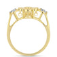 Goldplattierter Silberring mit Cognac-Diamant und weißem Topas