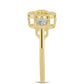 Goldplattierter Silberring mit Cognac-Diamant und weißem Topas