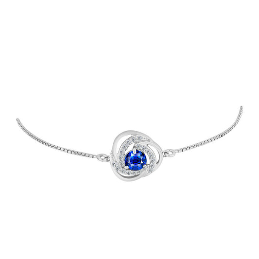 Silberarmband mit australischem blauem Saphir und weißem Topas