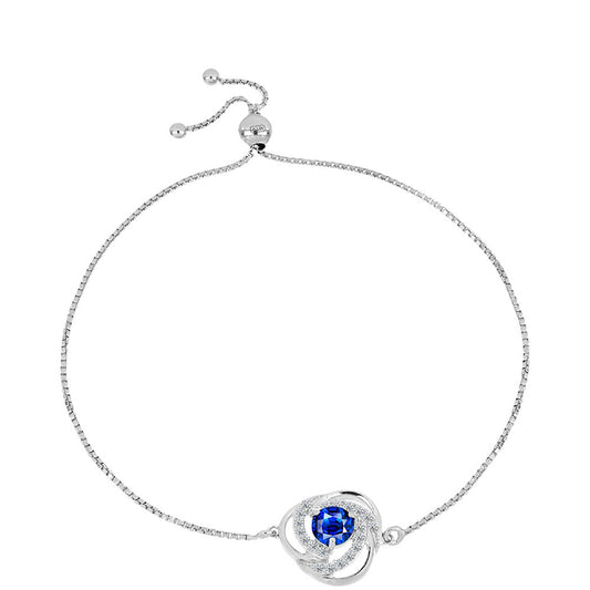 Silberarmband mit australischem blauem Saphir und weißem Topas