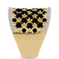Goldplattierter Silberring mit schwarzem Onyx