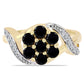Goldplattierter Silberring mit schwarzem Onyx und weißem Topas
