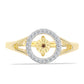 Goldplattierter Silberring mit Cognac-Diamant und weißem Topas