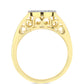Goldplattierter Silberring mit Cognac-Diamant und weißem Topas