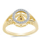 Goldplattierter Silberring mit Cognac-Diamant und weißem Topas