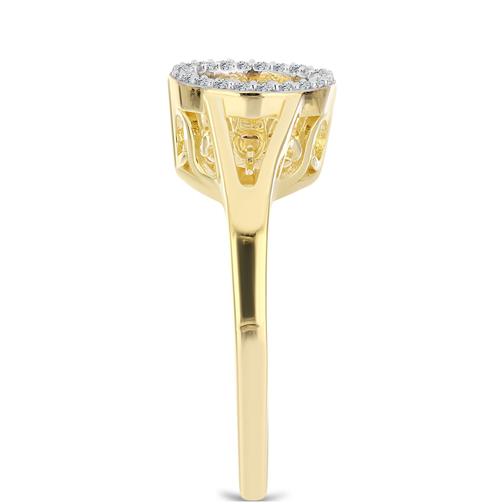 Goldplattierter Silberring mit Cognac-Diamant und weißem Topas 4 