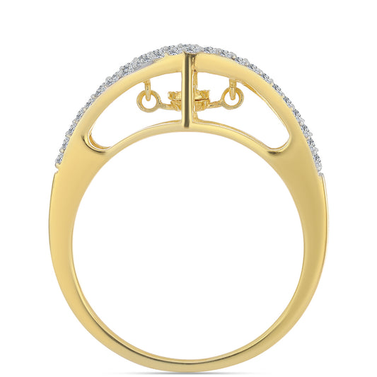 Goldplattierter Silberring mit Cognac-Diamant und weißem Topas