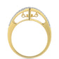 Goldplattierter Silberring mit Cognac-Diamant und weißem Topas