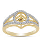Goldplattierter Silberring mit Cognac-Diamant und weißem Topas