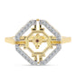 Goldplattierter Silberring mit Cognac-Diamant und weißem Topas