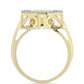 Goldplattierter Silberring mit Cognac-Diamant und weißem Topas