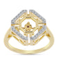 Goldplattierter Silberring mit Cognac-Diamant und weißem Topas