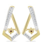 Goldplattierte Silberohrringe mit Cognac-Diamant und weißem Topas