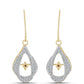 Goldplattierte Silberohrringe mit Cognac-Diamant und weißem Topas