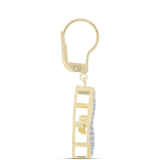 Goldplattierte Silberohrringe mit Cognac-Diamant und weißem Topas