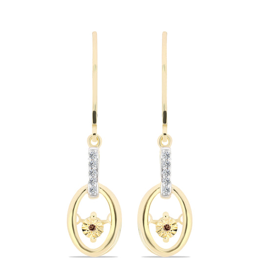 Goldplattierte Silberohrringe mit Cognac-Diamant und weißem Topas