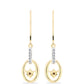 Goldplattierte Silberohrringe mit Cognac-Diamant und weißem Topas