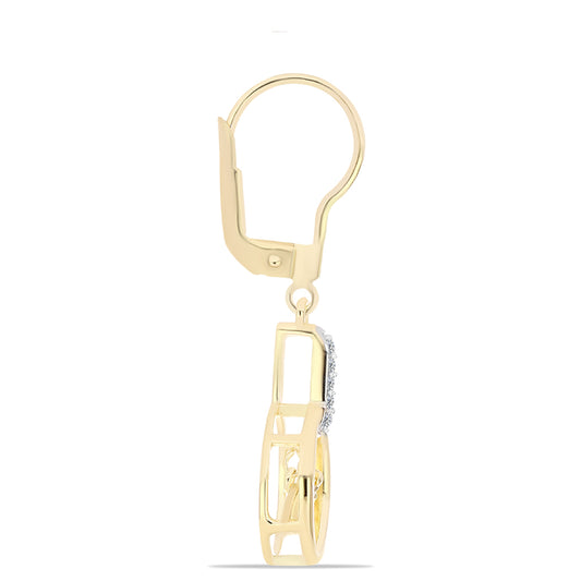 Goldplattierte Silberohrringe mit Cognac-Diamant und weißem Topas