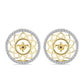 Goldplattierte Silberohrringe mit Cognac-Diamant und weißem Topas