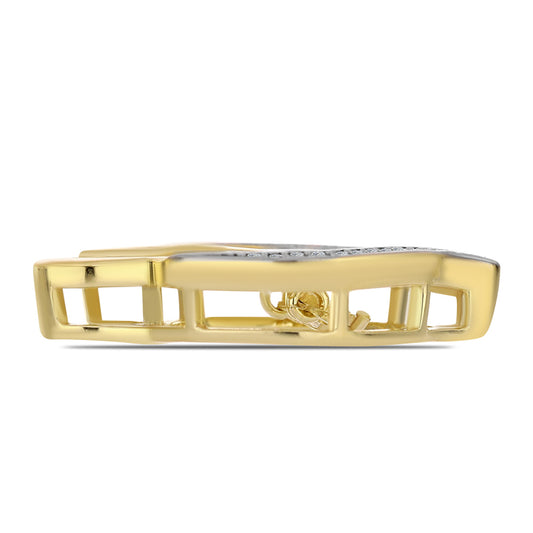 Goldplattierter Silberanhänger mit Cognac-Diamant und weißem Topas