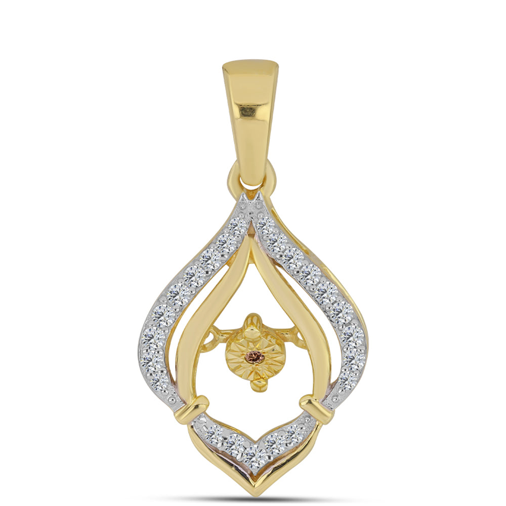 Goldplattierter Silberanhänger mit Cognac-Diamant und weißem Topas