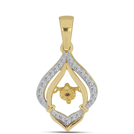 Goldplattierter Silberanhänger mit Cognac-Diamant und weißem Topas