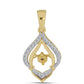 Goldplattierter Silberanhänger mit Cognac-Diamant und weißem Topas