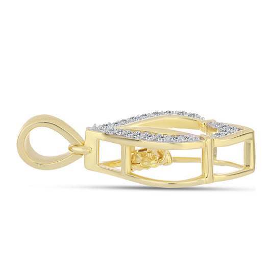 Goldplattierter Silberanhänger mit Cognac-Diamant und weißem Topas
