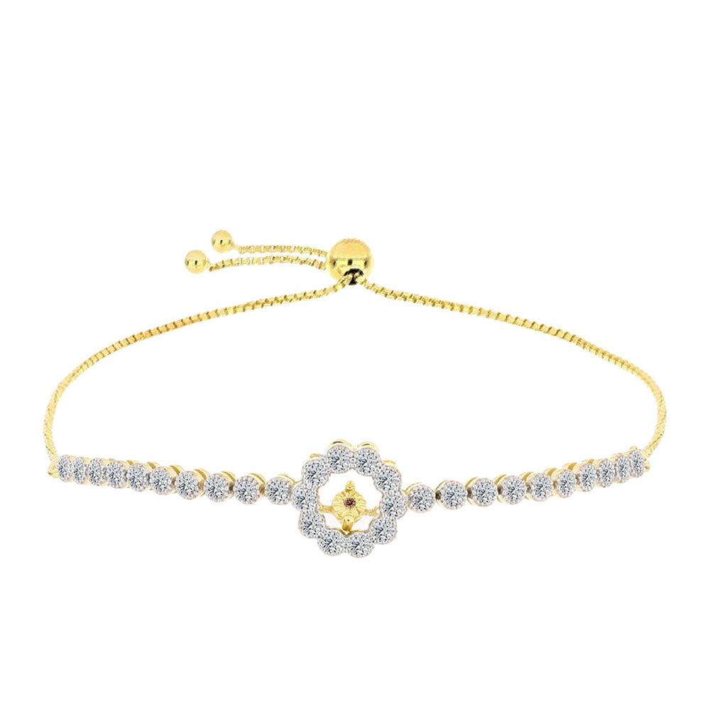 Goldplattiertes Silberarmband mit Cognac-Diamant und weißem Topas