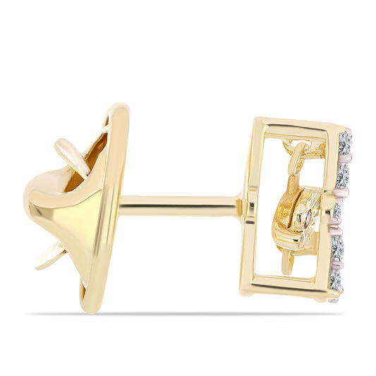 Goldplattierte Silberbrosche mit Cognac-Diamant und weißem Topas