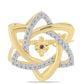Goldplattierte Silberbrosche mit Cognac-Diamant und weißem Topas