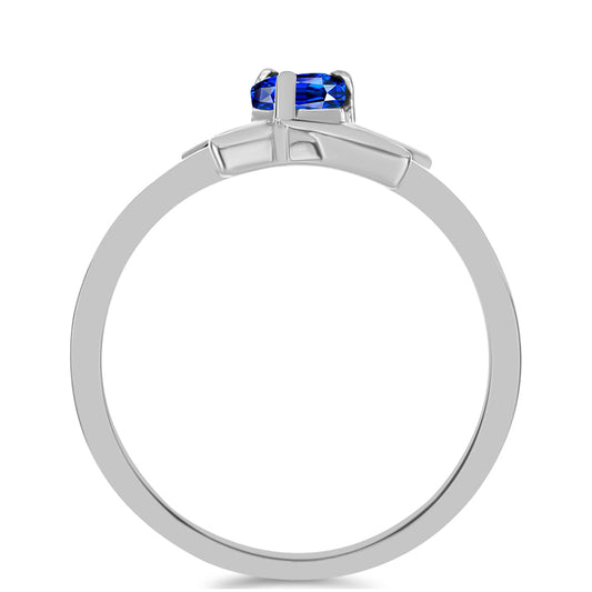 Silberring mit australischem blauem Saphir