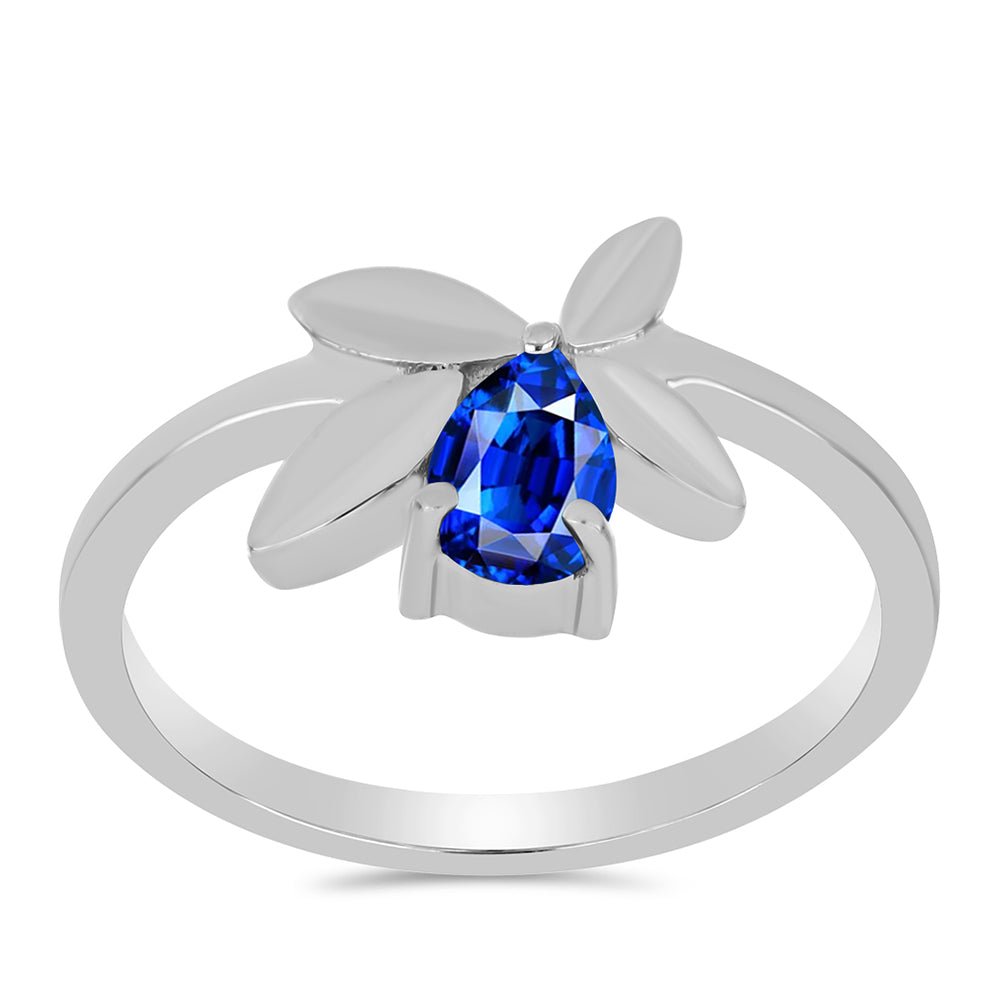 Silberring mit australischem blauem Saphir 3 