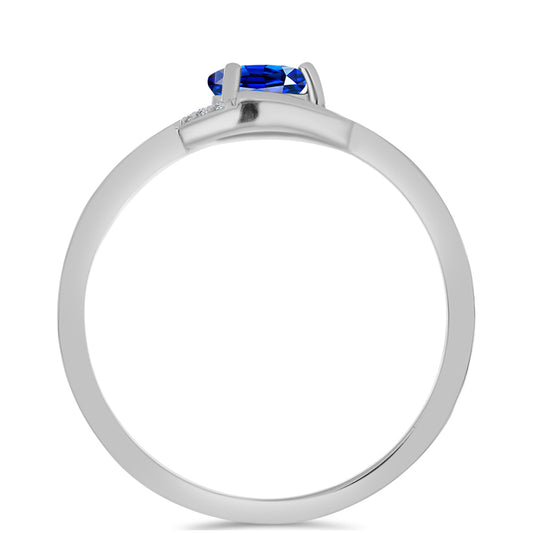 Silberring mit australischem blauem Saphir und weißem Topas