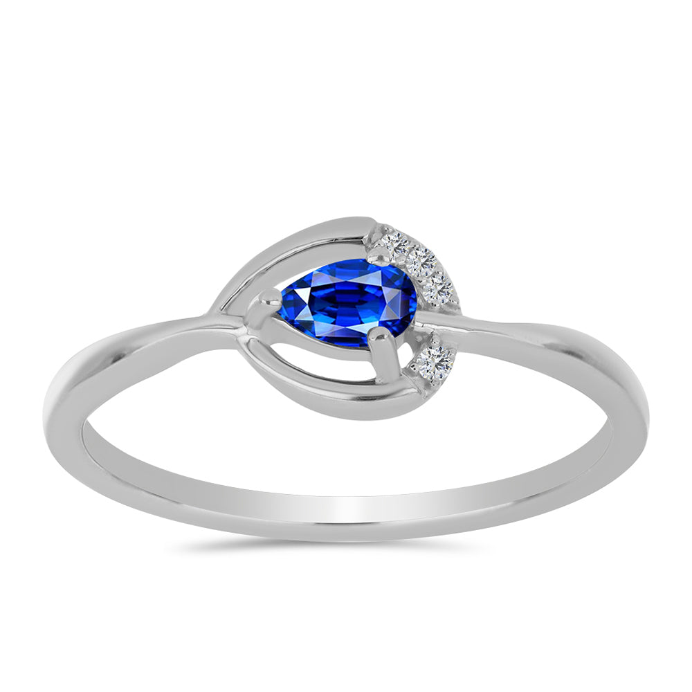 Silberring mit australischem blauem Saphir und weißem Topas