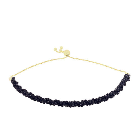 Goldplattiertes Silberarmband mit schwarzem Onyx