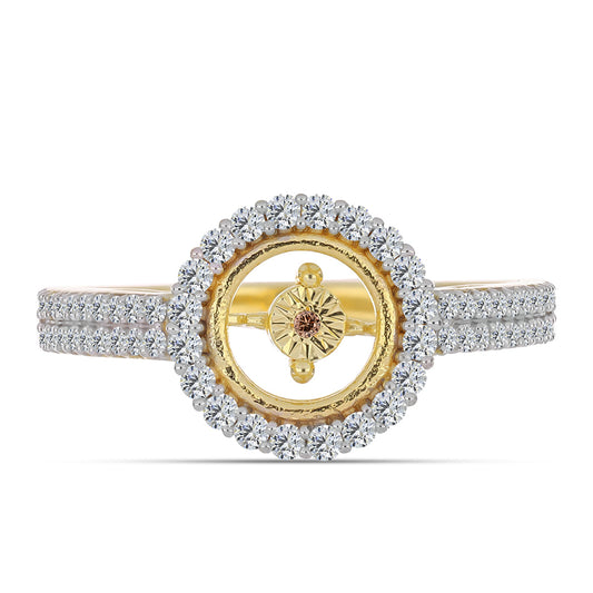 Goldplattierter Silberring mit Cognac-Diamant und weißem Topas