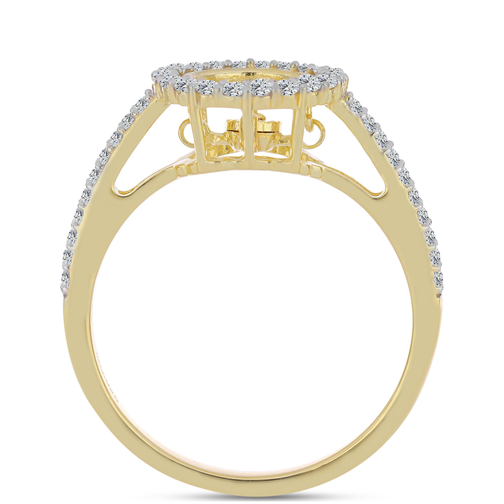 Goldplattierter Silberring mit Cognac-Diamant und weißem Topas 2 